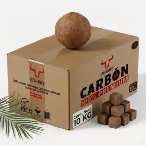 Carbón de Cáscara de Coco (Formato 10 kg)